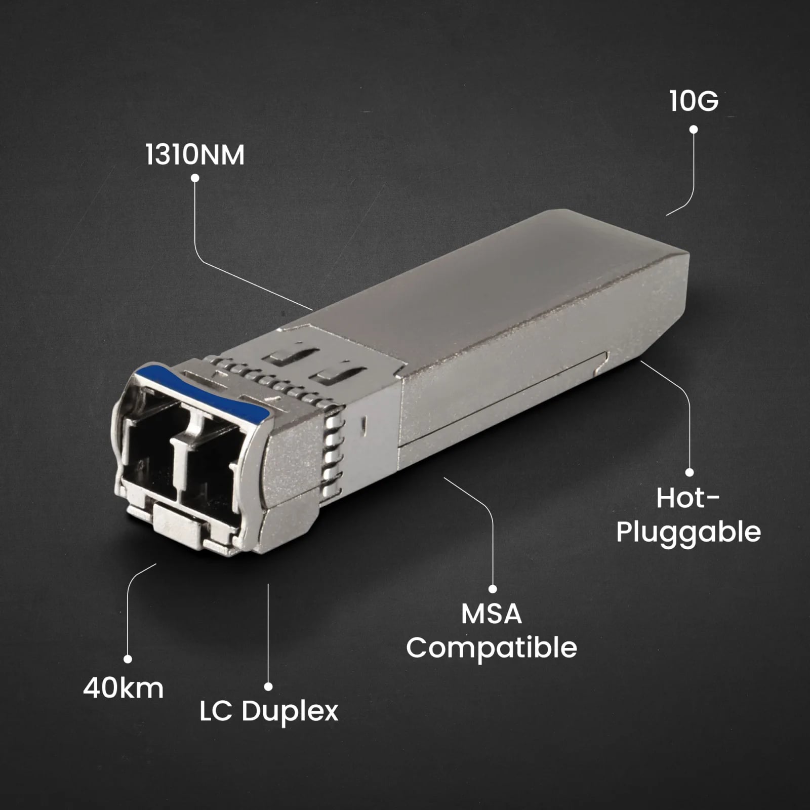 Extralink SFP+ 10G 2-pack | Moduł SFP+ | 10Gbps, LC/UPC, 1310nm, 40km, single mode, DOM