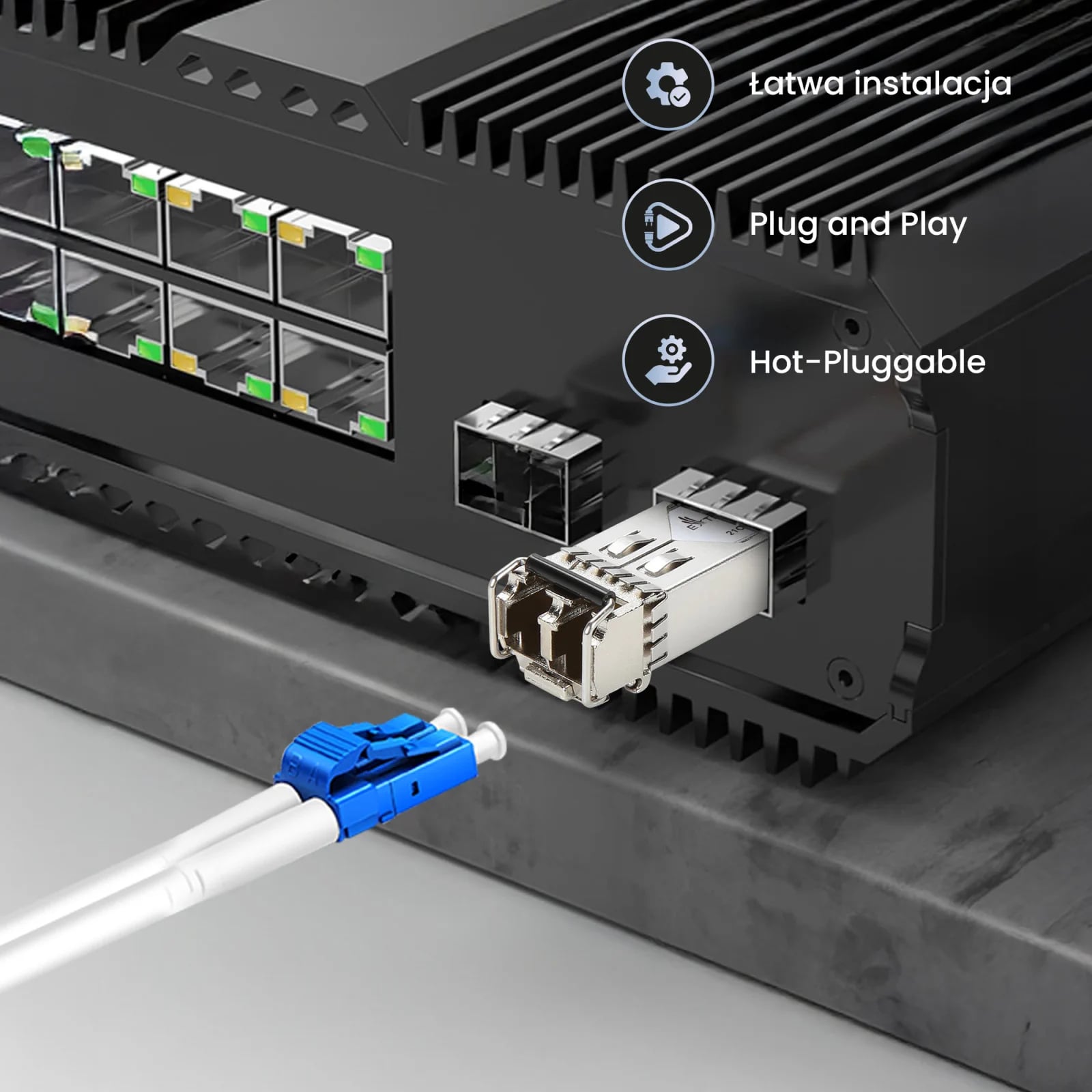 Extralink SFP 1.25G 2-pack | Moduł SFP | 1,25Gbps, LC/UPC, 850nm, 550m, multi mode, DOM, Dedicated to HP/Aruba