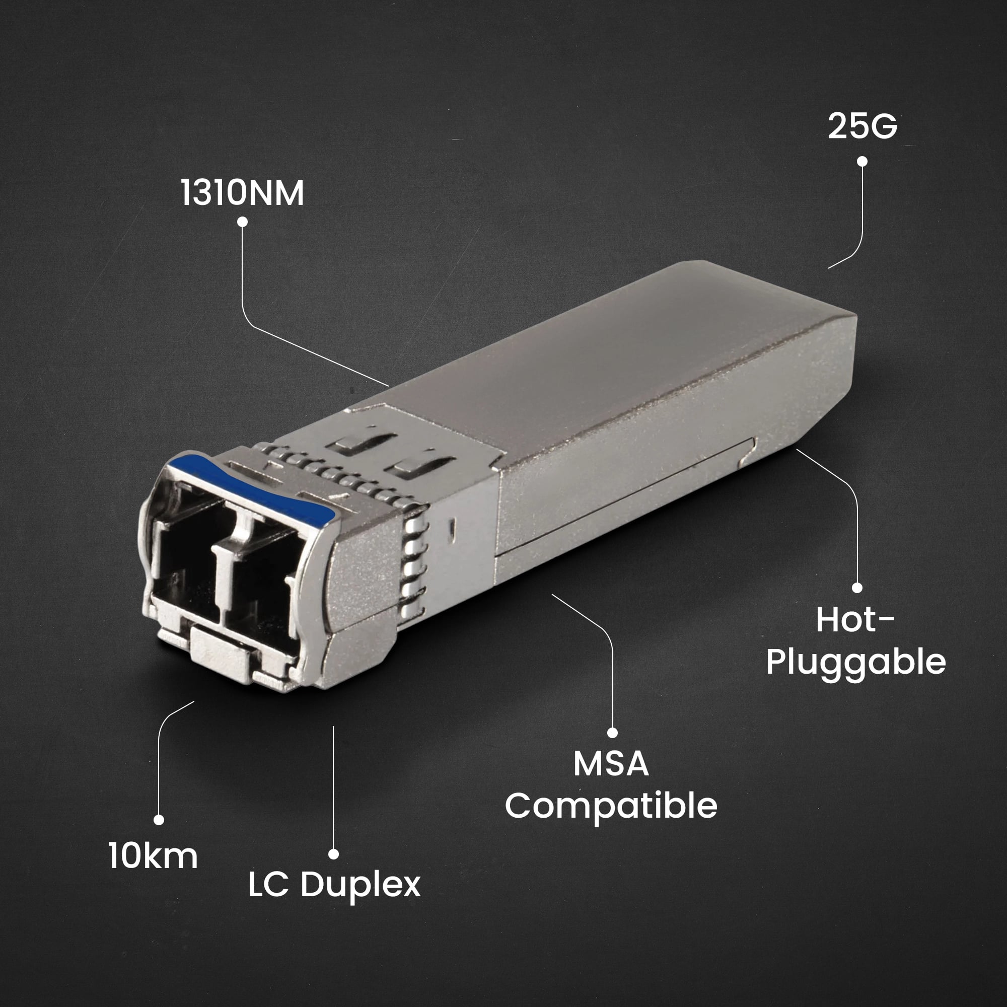 Extralink SFP28 25G 2-Pack | Moduł SFP28 | 25Gbps, LC/UPC Duplex, 1310nm, 10km, single mode, DOM