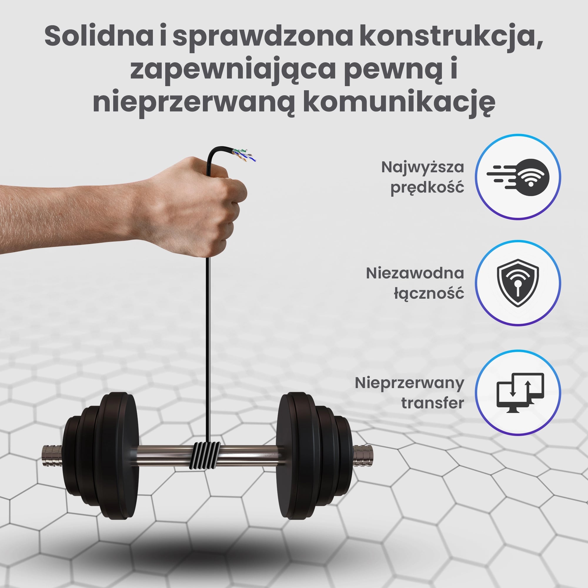 Extralink CAT6 FTP (F/UTP) V2 Zewnętrzny | Kabel sieciowy skrętka | 50M