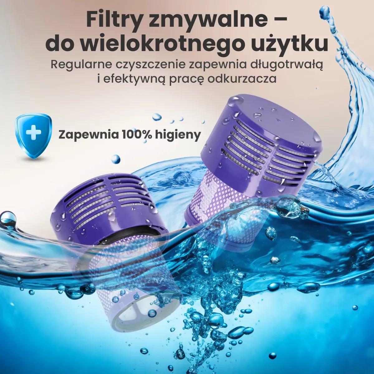 Zmywalne filtry do odkurzacza Dyson V10 SV12 | Zestaw filtrów | 2 sztuki