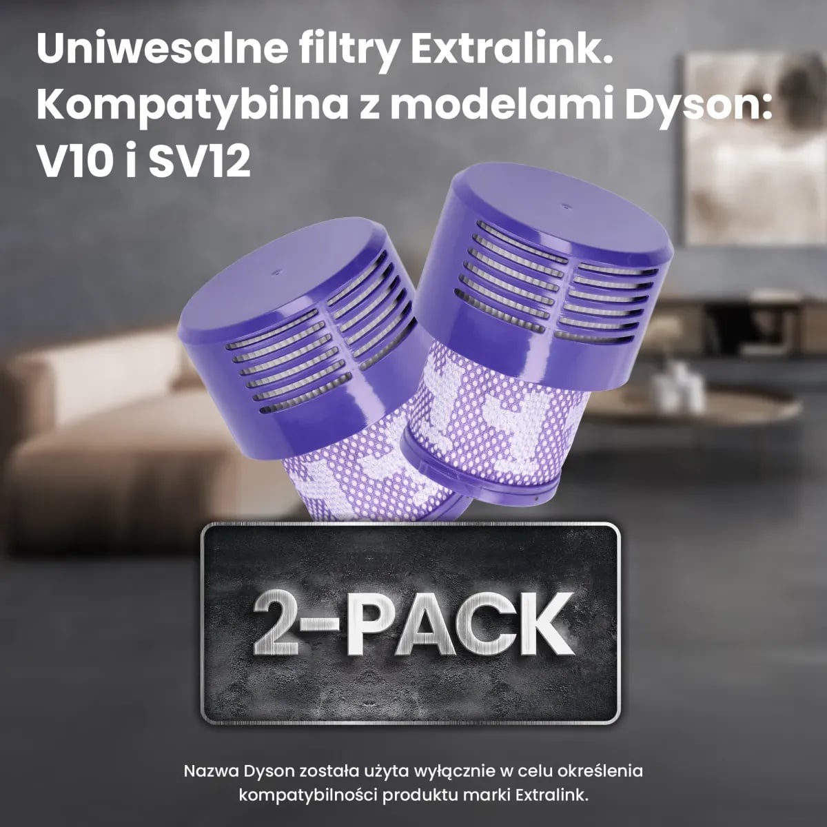 Zmywalne filtry do odkurzacza Dyson V10 SV12 | Zestaw filtrów | 2 sztuki