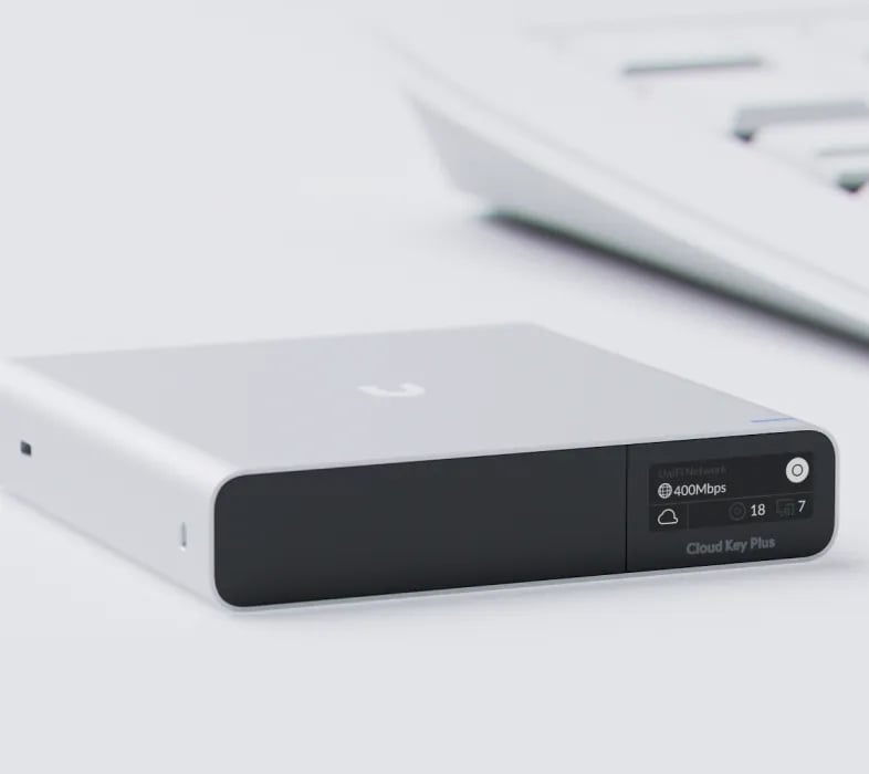 Ubiquiti UCK-G2-SSD | Sprzętowy kontroler | Unifi Controller Cloud Key, wbudowana bateria, obsługa do 50 urządzeń, dysk 1TB SSD, Unifi Video Server