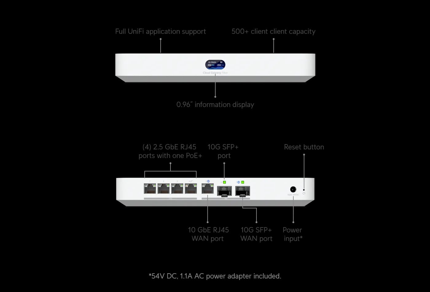 Ubiquiti UCG-Fiber | Kontroler | Switch/Cloud Gateway, 4x 2.5GbE RJ45, 2x SFP+