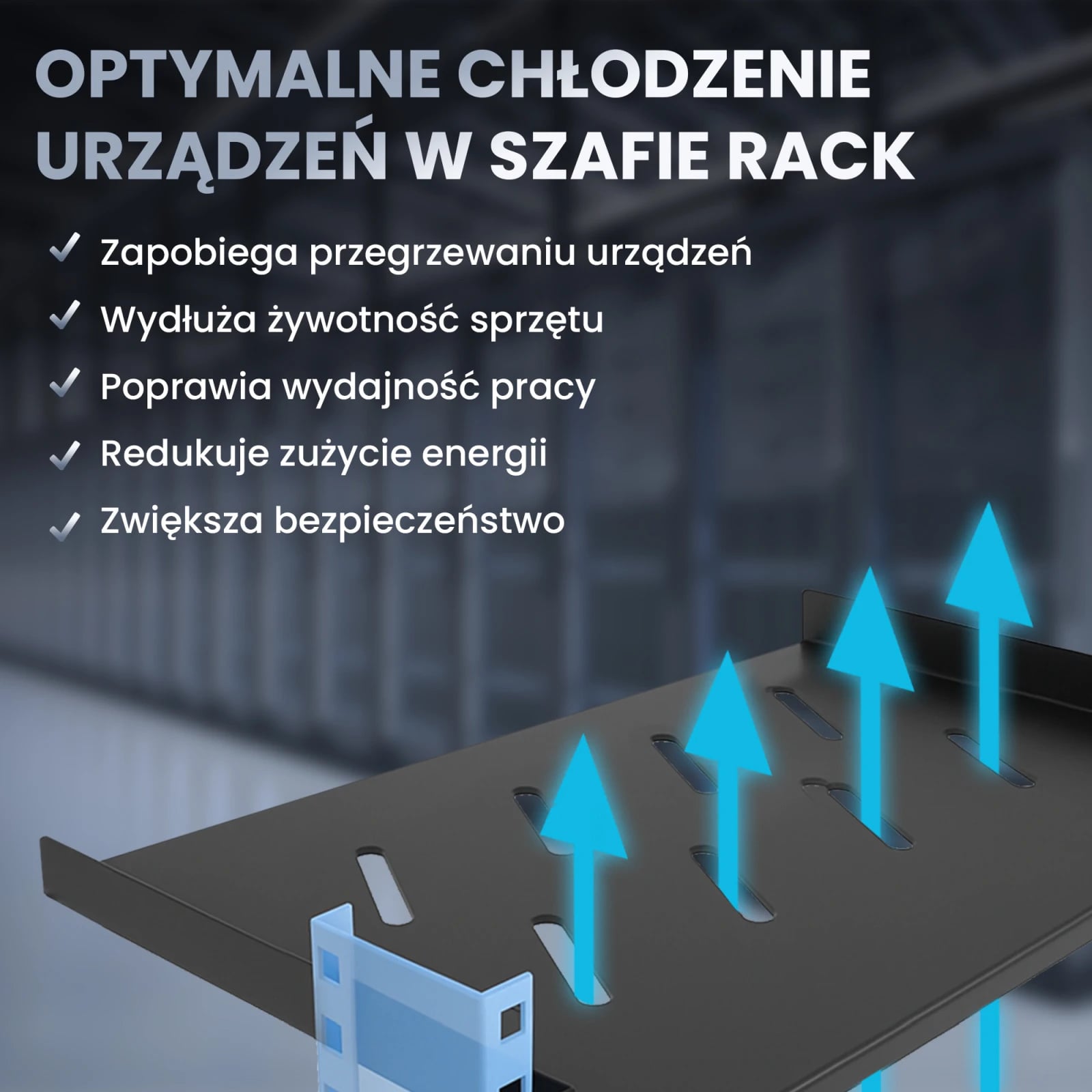 Extralink Shelf 1U | Półka do szaf rack 10