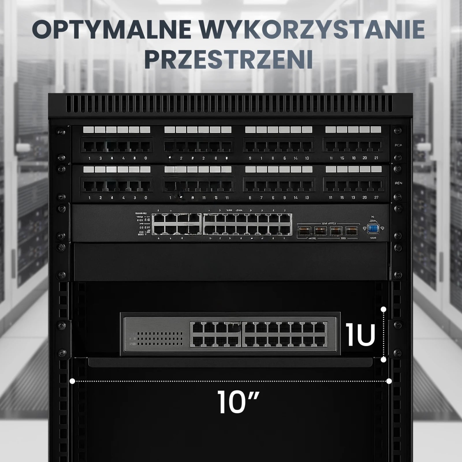 Extralink Shelf 1U | Półka do szaf rack 10