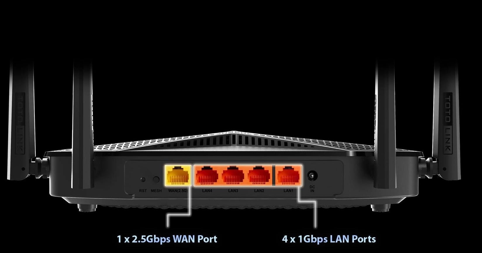 Totolink BE5100R | Router WiFi | WiFi7 Dual Band, 4x GbE RJ45, 1x 2.5GbE RJ45