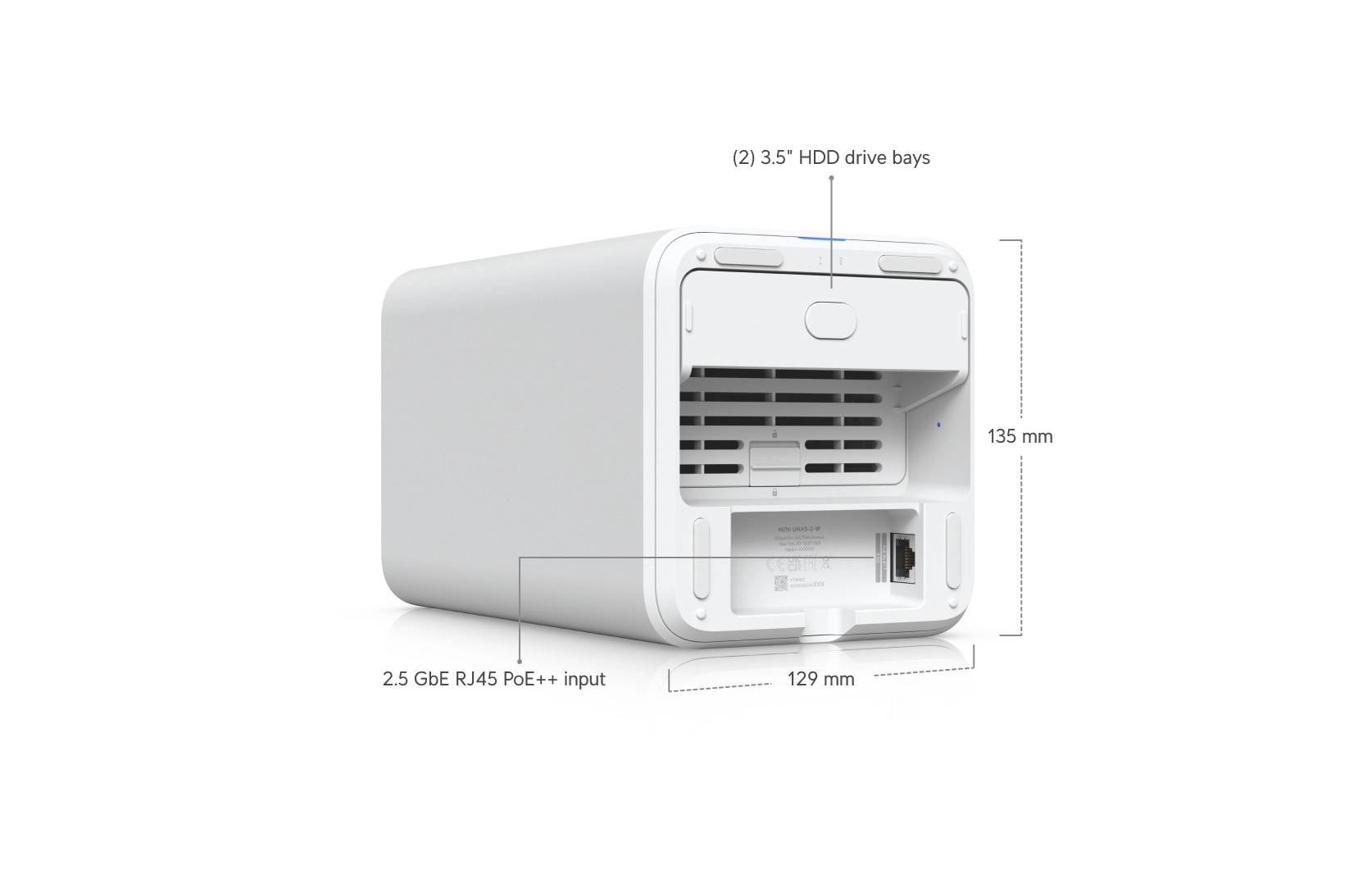 Ubiquiti UNAS-2-W | Dysk sieciowy NAS | 2x 3.5