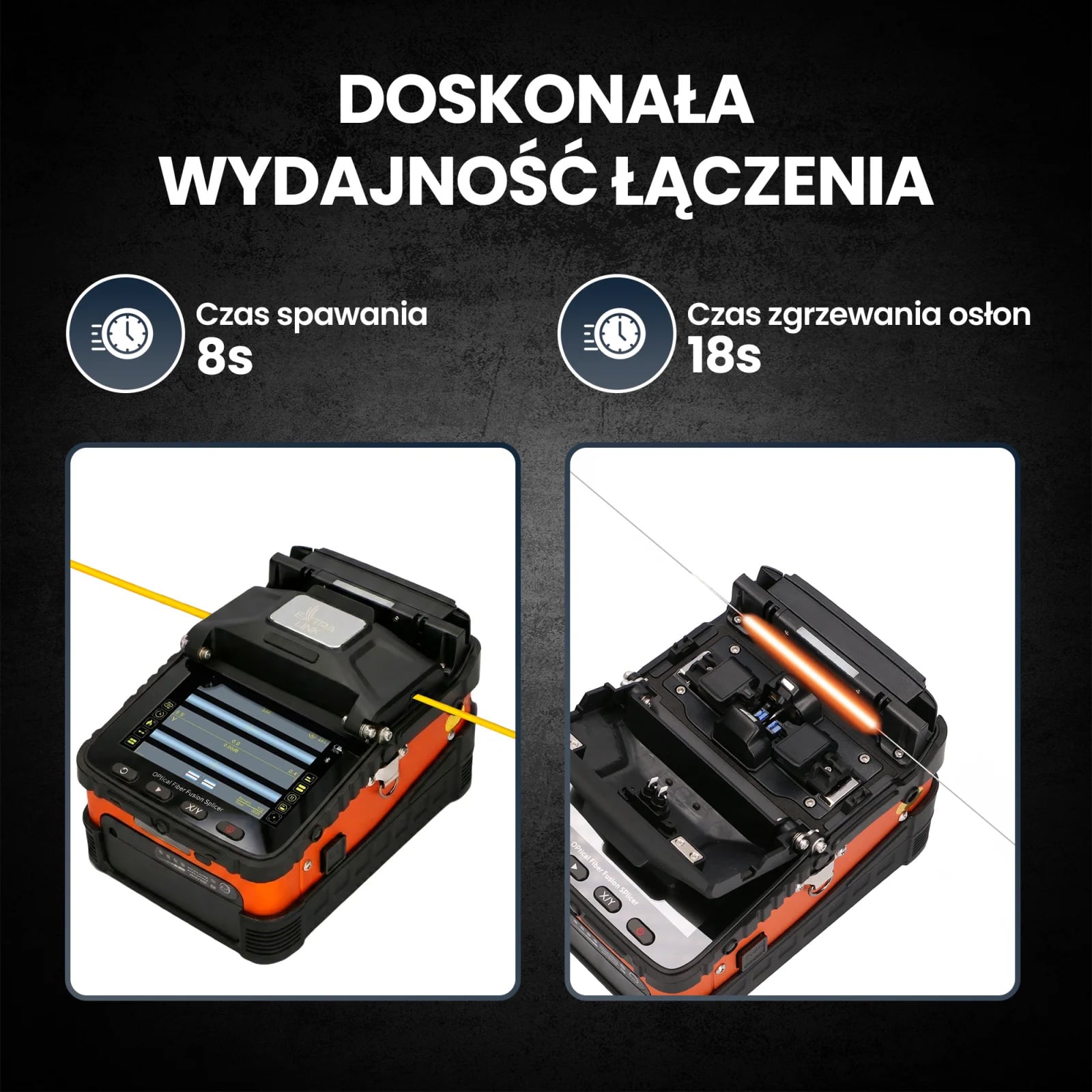 Extralink AI-5 Pro | Spawarka światłowodowa | przenośna, 5200 mAh