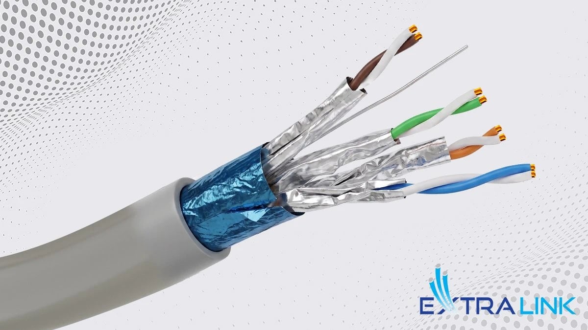 Extralink CAT6A FFTP (F/FTP) Wewnętrzny | Kabel sieciowy skrętka | 100m