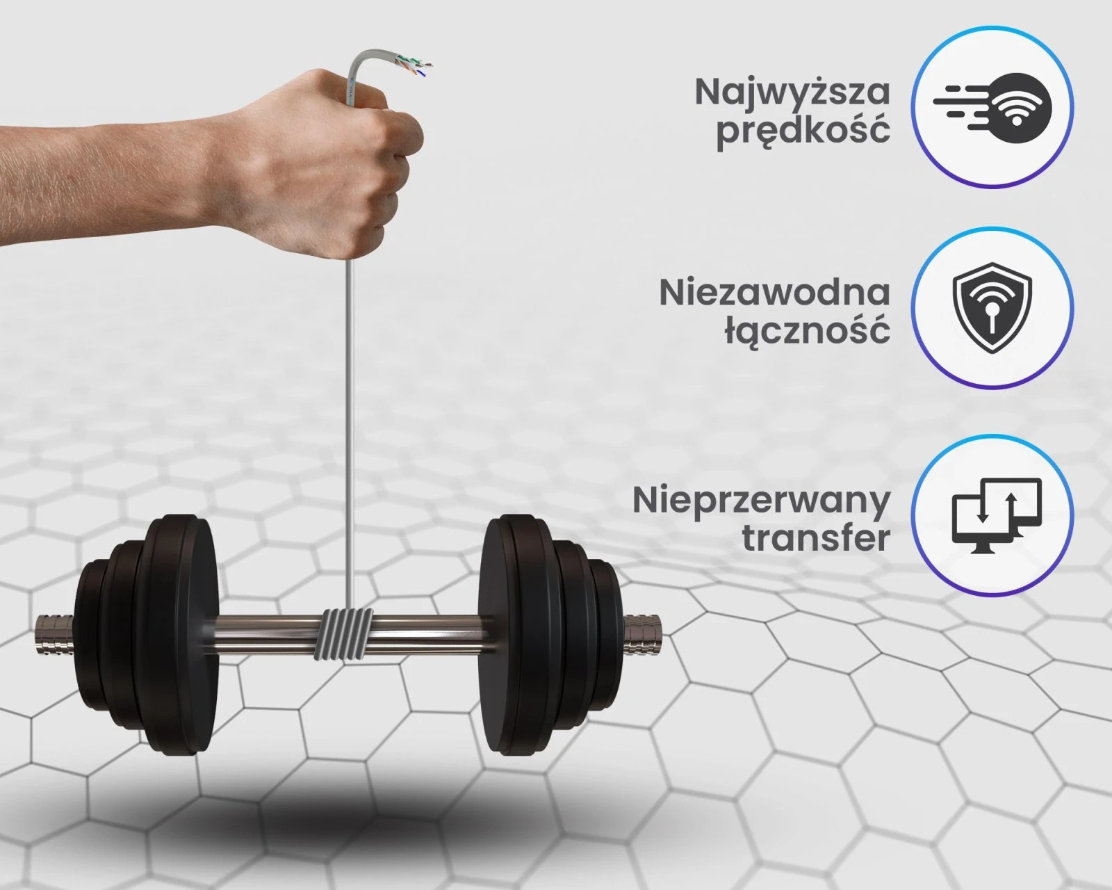 Extralink CAT6A UTP (U/UTP) Wewnętrzny | Kabel sieciowy skrętka | 50m
