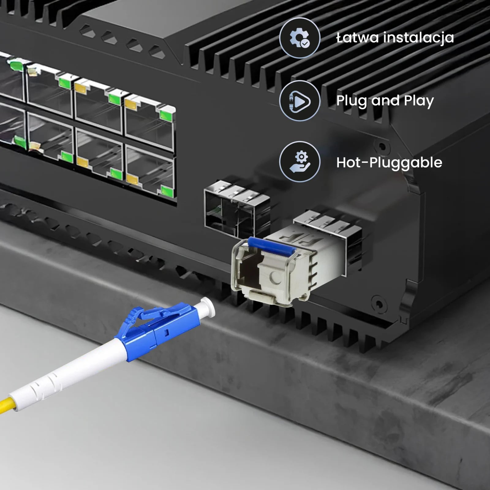 Extralink SFP 1.25G | Moduł SFP WDM | 1,25Gbps, 1310/1550nm, single mode, 20km, LC, DOM, para