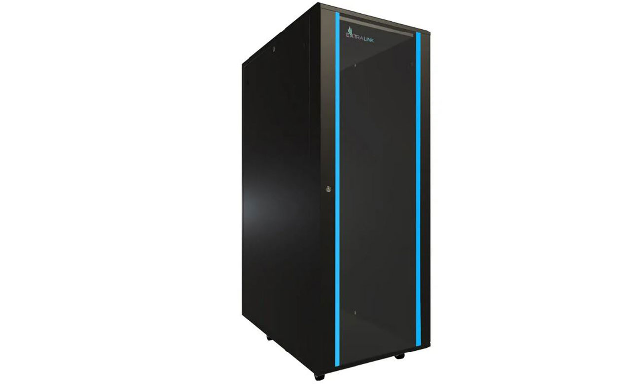 Szafa ExtraLink Stojąca 19 37U 600x1000mm jednosekcyjna (czarna)