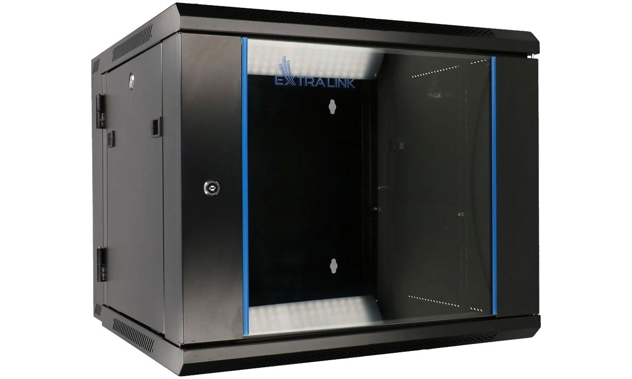 ExtraLink szafa RACK wisząca 19'' 6U 600x600 mm AZH dwusekcyjna (czarna)