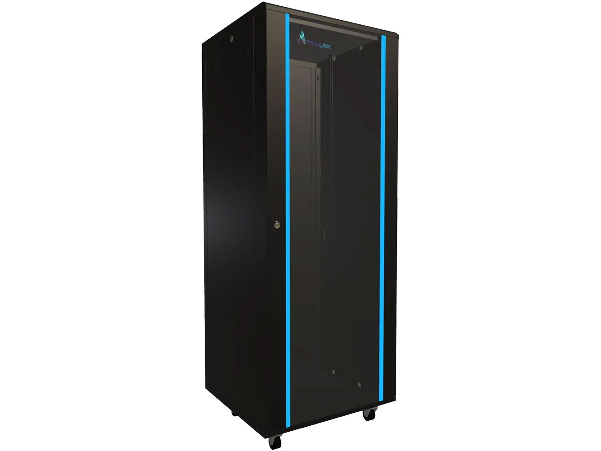 ExtraLink Stojąca 19'' 32U 600x600 mm jednosekcyjna (czarna)