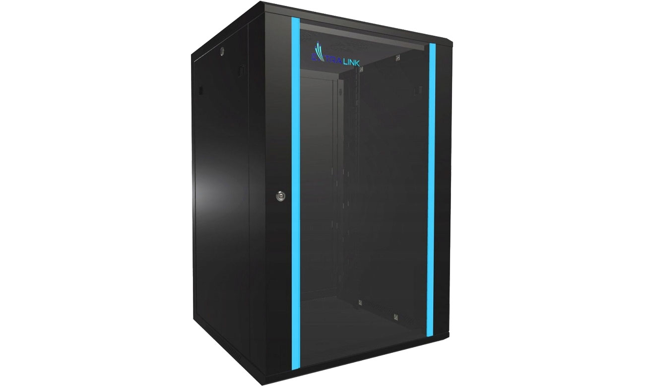 Szafa RACK ExtraLink Wisząca 19'' 18U 600x600 mm jednosekcyjna (czarna)