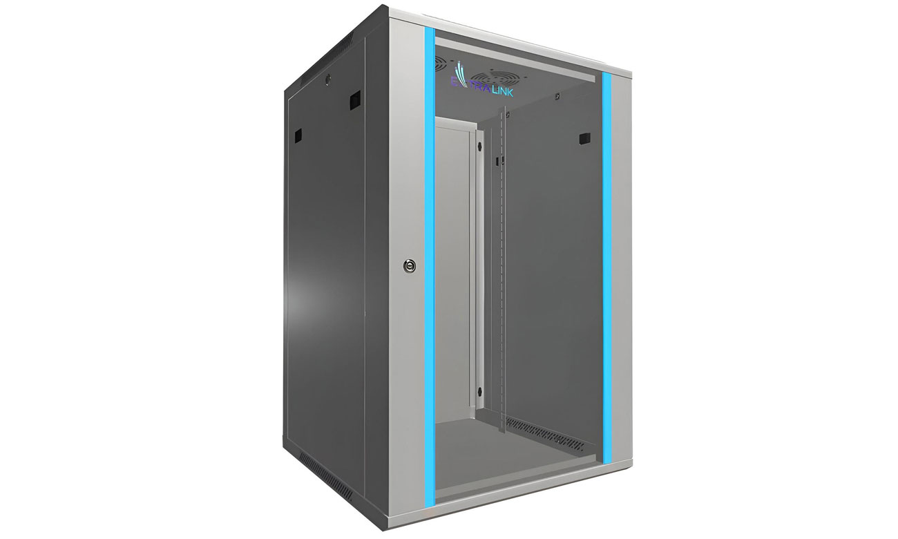 Szafa RACK ExtraLink Wisząca 19'' 18U 600x600 mm jednosekcyjna (szara)