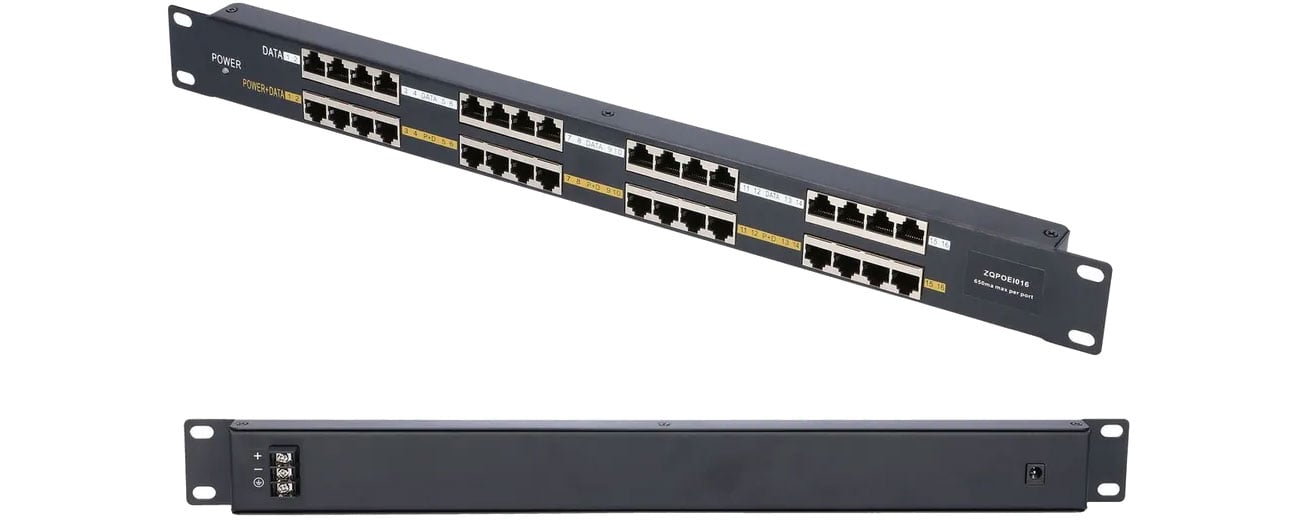 ExtraLink injector PoE 1 Gbit (16x 100 Mb/s RJ-45) Rack
