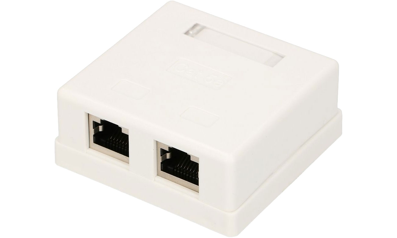 ExtraLink Gniazdo natynkowe 2x port RJ45 STP 5e (białe)