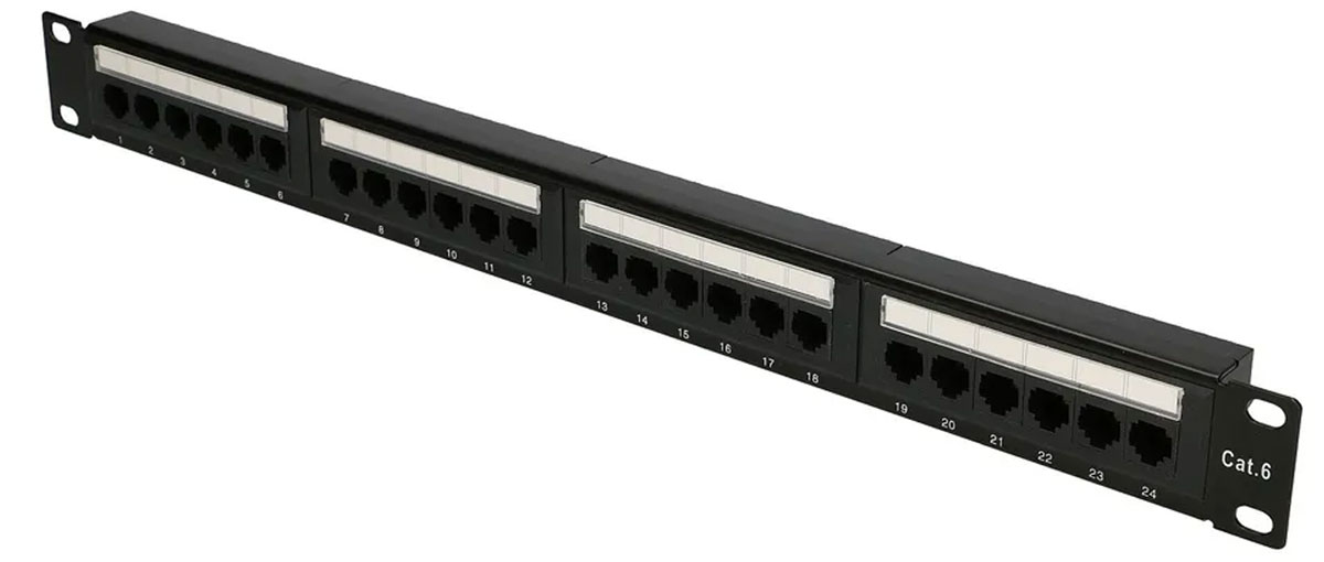 ExtraLink Patchpanel 24p 19 1U UTP 6 półka (czarna)