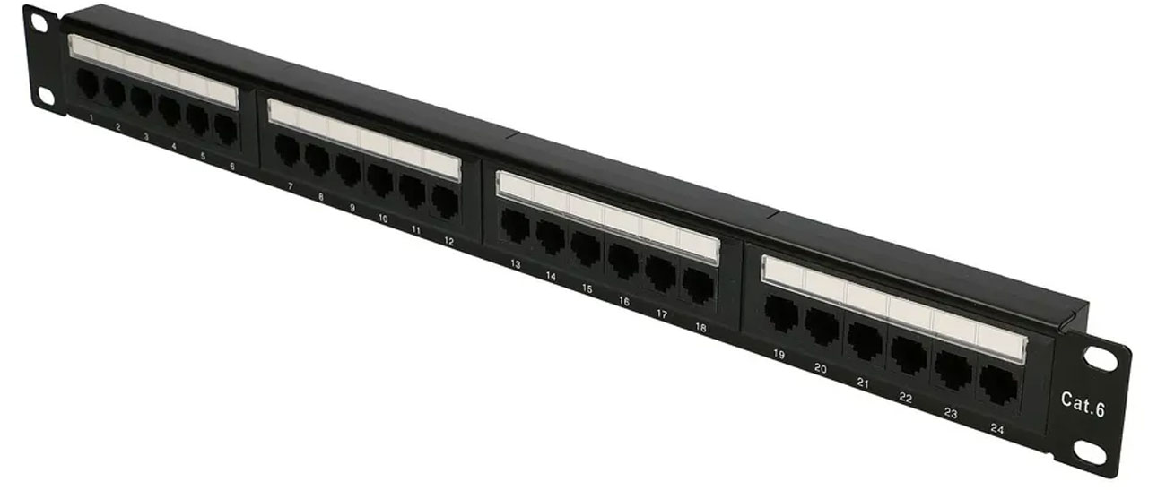 ExtraLink Patchpanel 24p 19 1U UTP 6 półka (czarna)