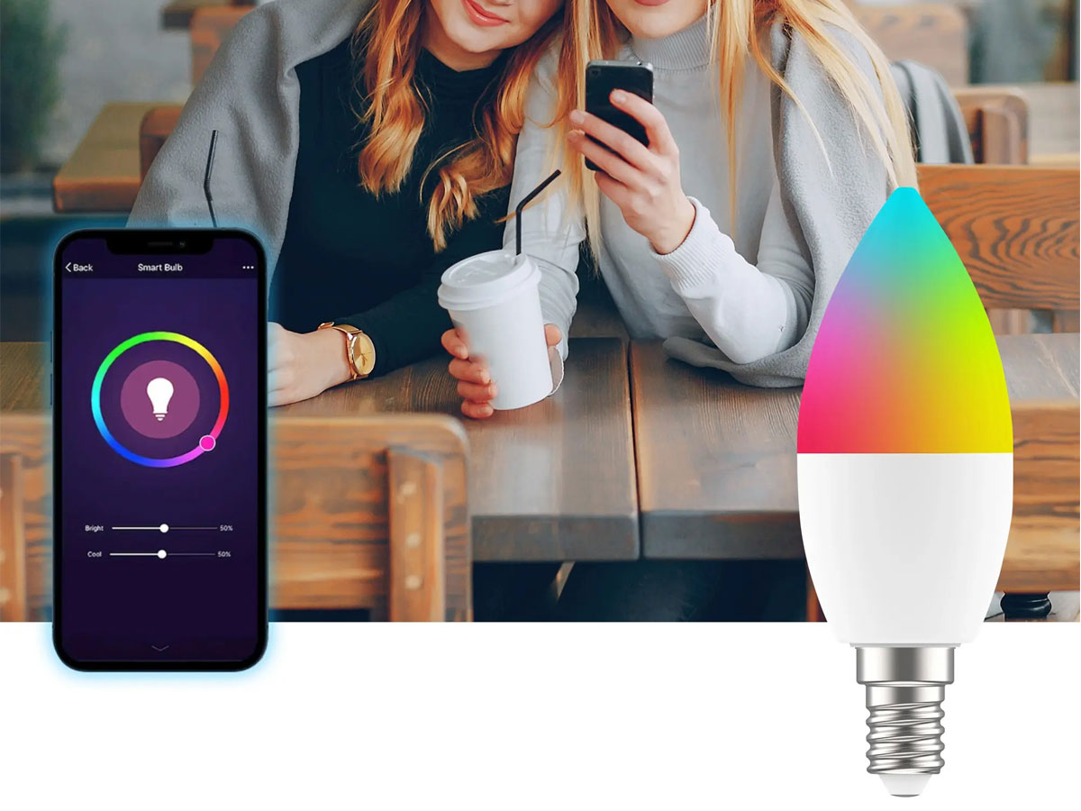 Inteligentna żarówka LED ExtraLink Smartlife C37 (E14) - Sterowanie światłem w zasięgu ręki