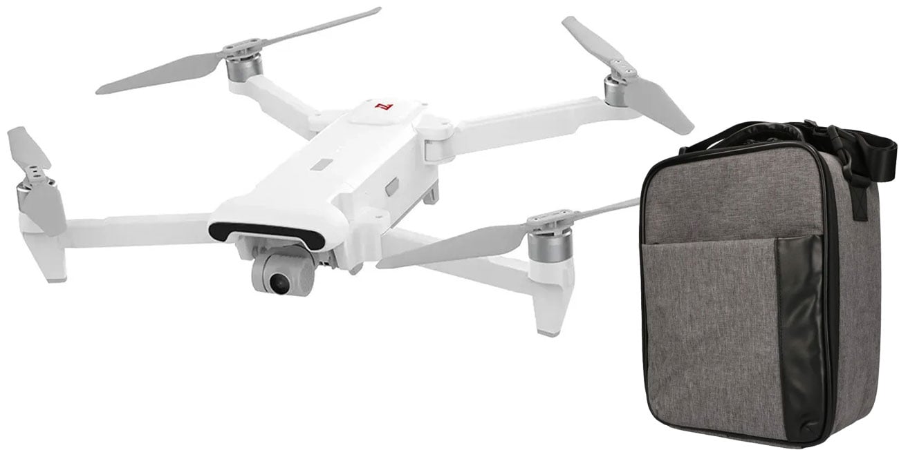 Dron FIMI X8 SE 2022 V2 Combo - Widok od przodu pod ktem wraz z torb