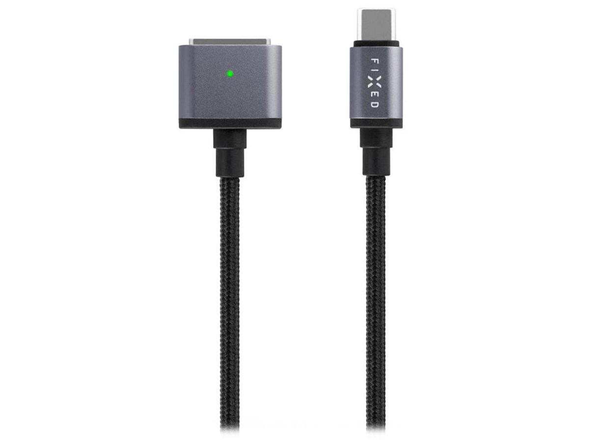 FIXED Geflochtenes USB-C/MagSafe 3-Kabel 2 m 140 W grau