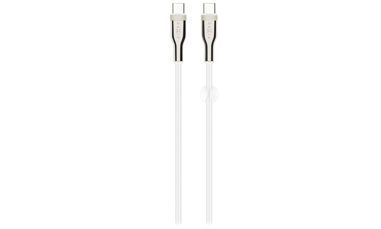 Geflochtenes Kabel FIXED USB-C/USB-C 0,5m 100W weiß