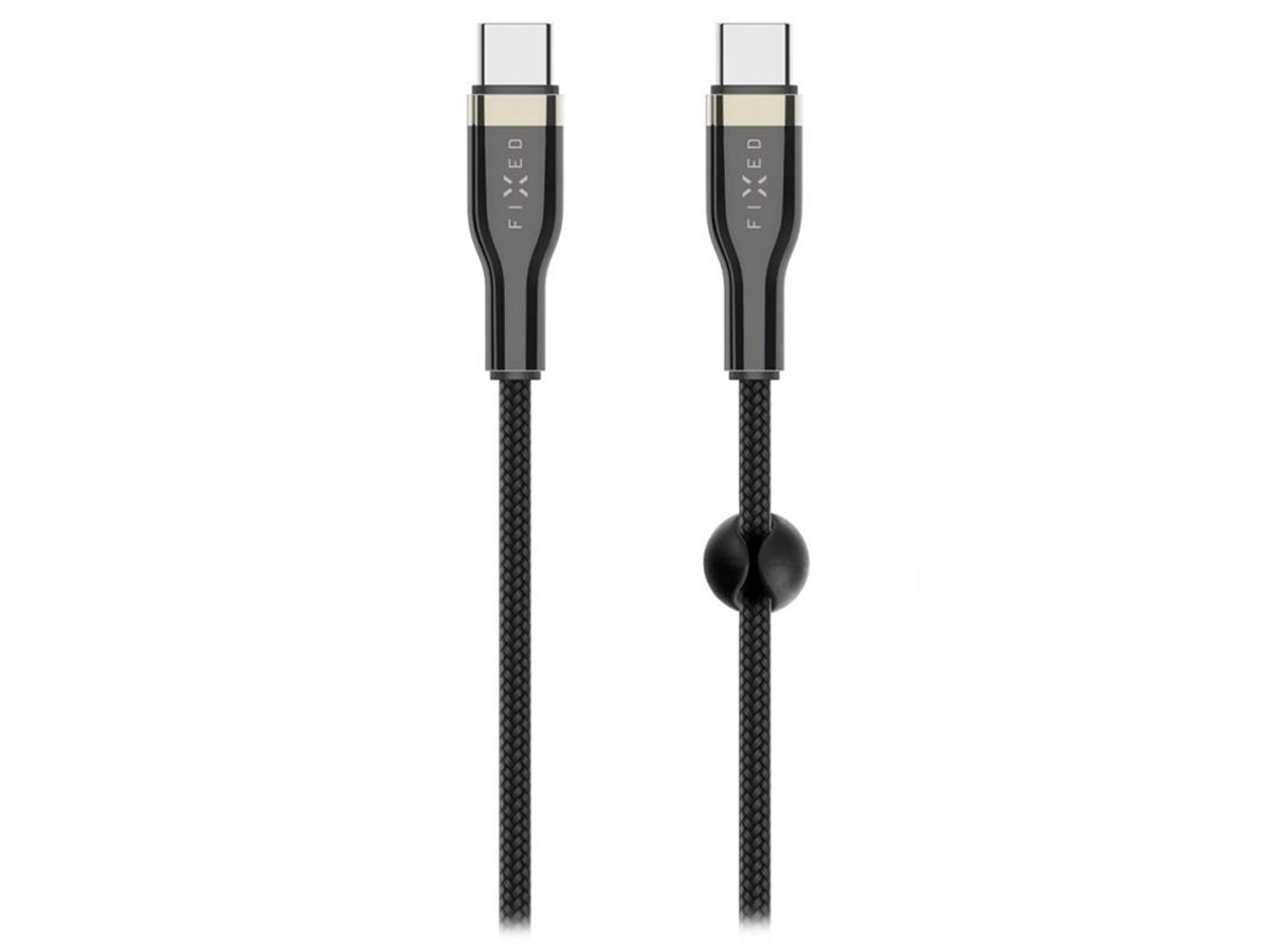 FIXED Geflochtenes USB-C/USB-C-Kabel 1,2 m 100 W schwarz