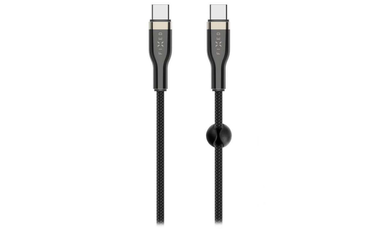 FIXED Geflochtenes USB-C/USB-C-Kabel 1,2 m 100 W schwarz