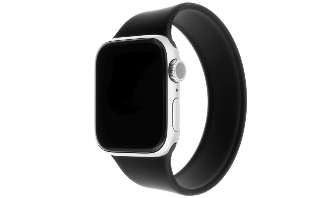 Pasek FIXED Elastic Silicone Strap do Apple Watch Rozmiar L Black w użyciu