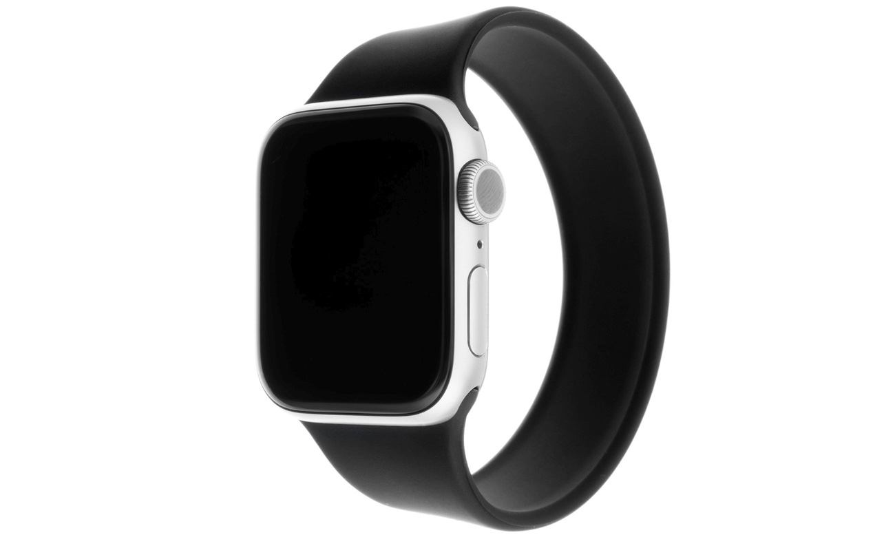 FIXED Elastic Silicone Strap für Apple Watch Größe XL Schwarz in Gebrauch