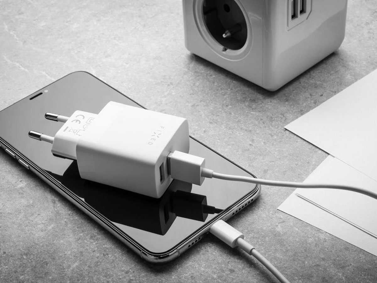 FIXED Ładowarka sieciowa 17W 2xUSB-A biały