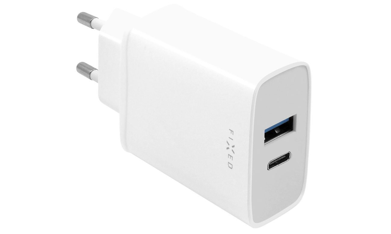 FIXED Ładowarka sieciowa 30W 1xUSB-A 1xUSB-C biały