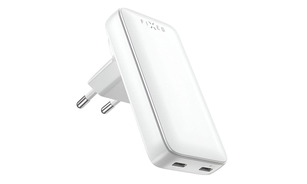 FIXED Płaska Ładowarka Sieciowa Slim Traveler GaN 45W 2x USB-C