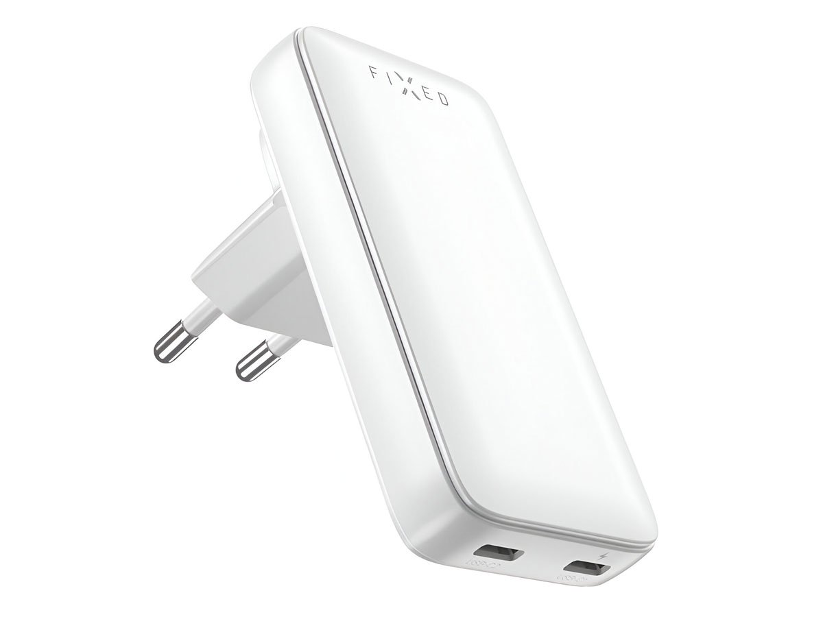 FIXED Płaska Ładowarka Sieciowa Slim Traveler GaN 45W 2x USB-C