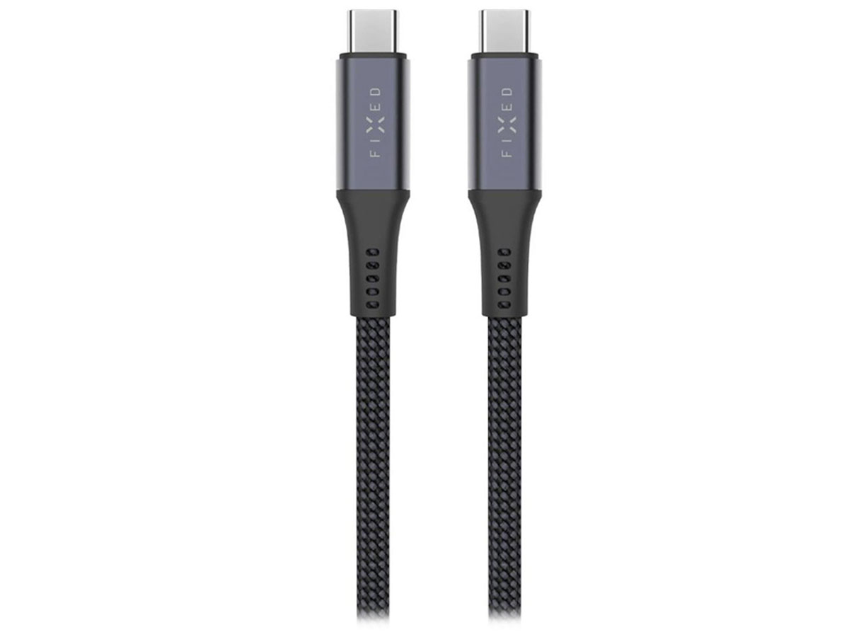 FIXED Pleciony Kabel USB-C/USB-C 1,2m USB4 gen2 4K/60Hz 240W gray