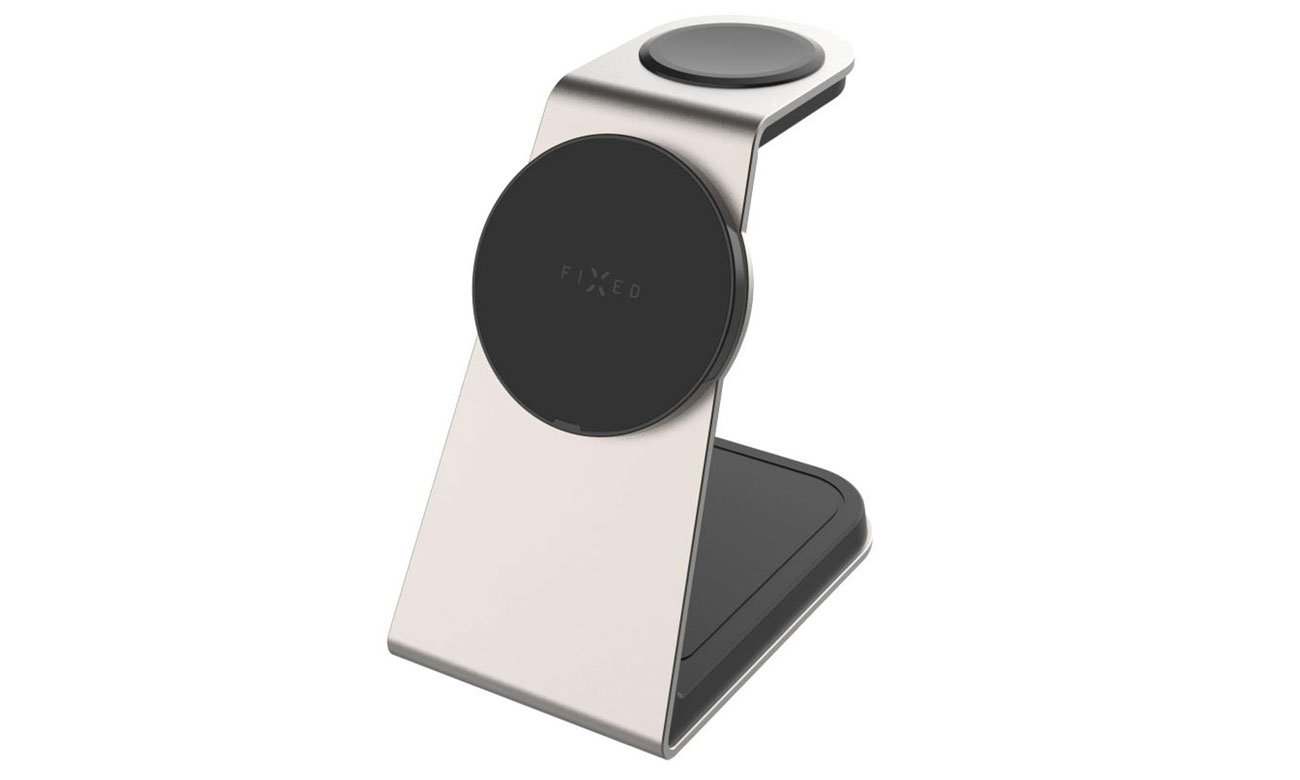 FIXED Ładowarka 3w1 MagPowerstation Alu 2 MagSafe, Qi2 15W titanium