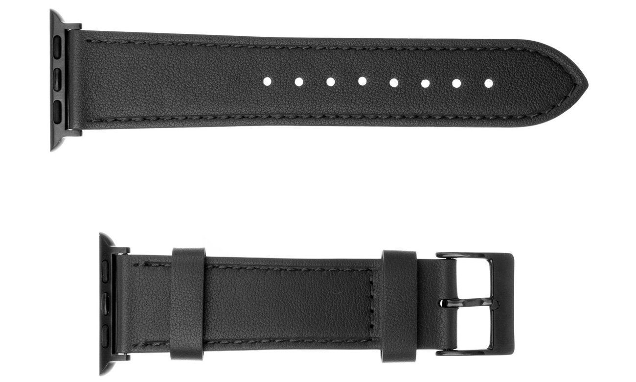 Lederarmband FIXED Leather Strap für Apple Watch Schwarz - Gesamtansicht