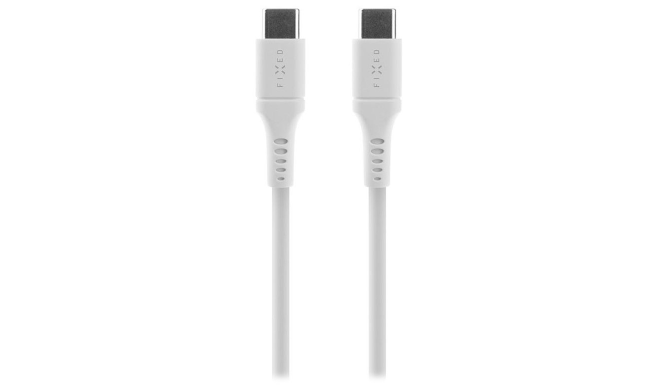 Kabel FIXED Liquid Silicone USB-C/USB-C 0,5m 60W biały