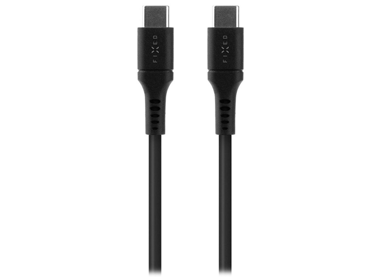 FIXED Flüssigsilikon-USB-C/USB-C-Kabel 2 m 60 W schwarz