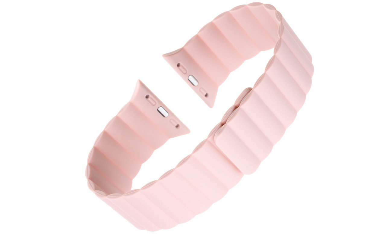 Silikonarmband FIXED Magnetic Strap für Apple Watch Pink - Gesamtansicht