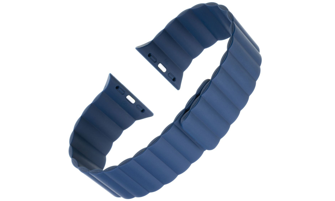 Silikonarmband FIXED Magnetic Strap für Apple Watch Blau - Gesamtansicht