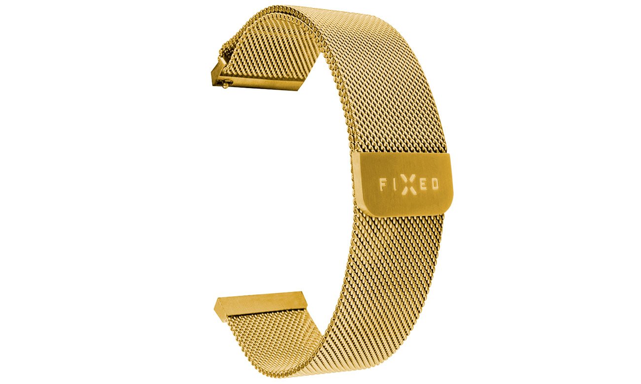 FIXED Mesh Strap für Smartwatch (20 mm) Gold - Gesamtansicht