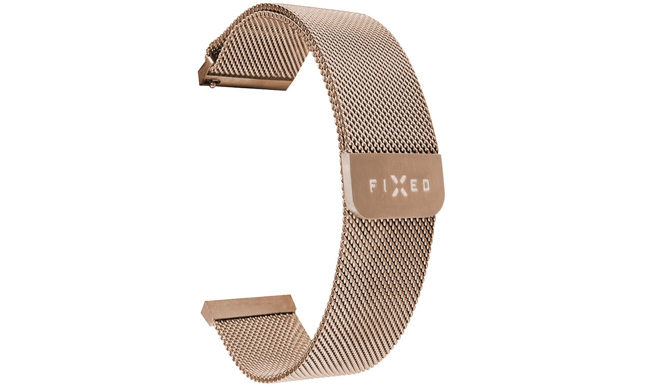 FIXED Mesh Strap für Smartwatch (20 mm) Roségold - Gesamtansicht