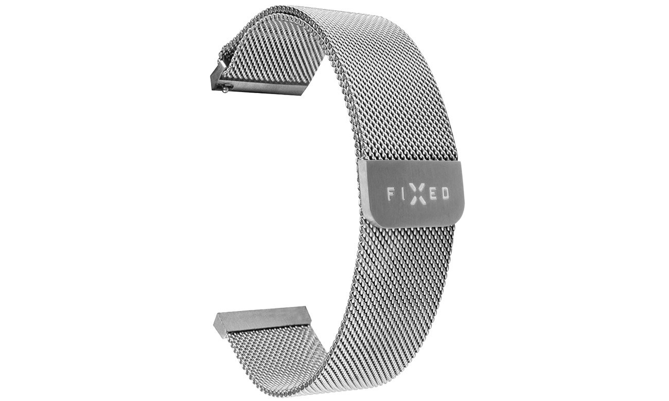 FIXED Mesh Strap für Smartwatch (20 mm) Silber - Gesamtansicht