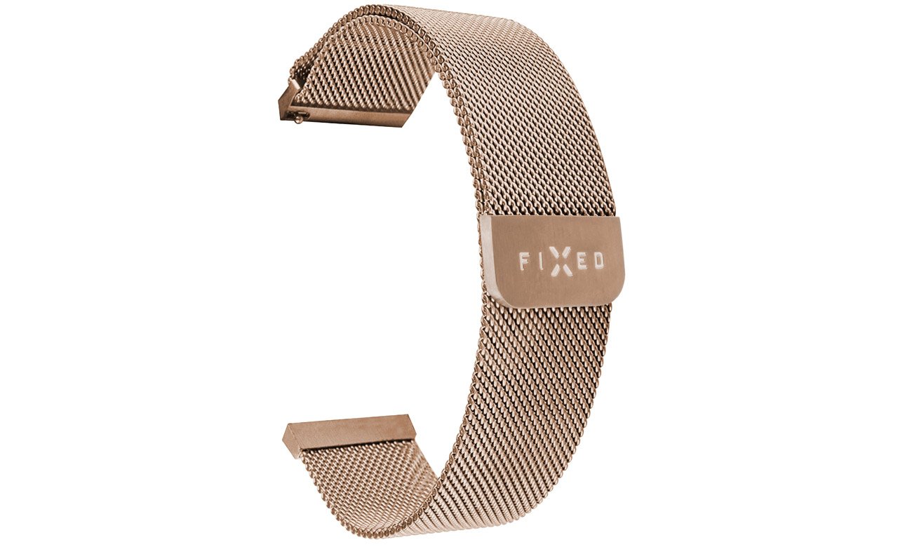 FIXED Mesh Strap für Smartwatch (22 mm) Roségold - Gesamtansicht