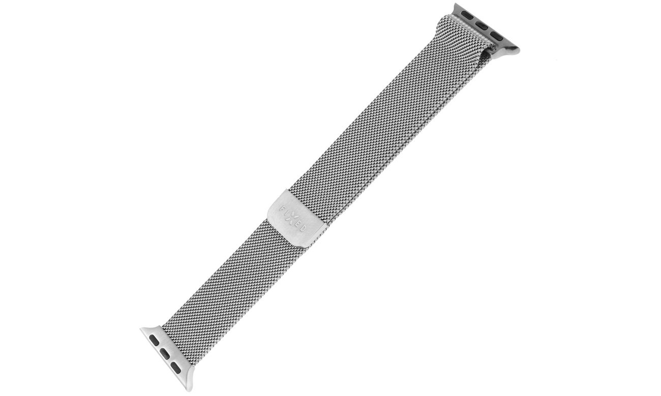 FIXED Mesh Strap für Apple Watch Silber - Gesamtansicht