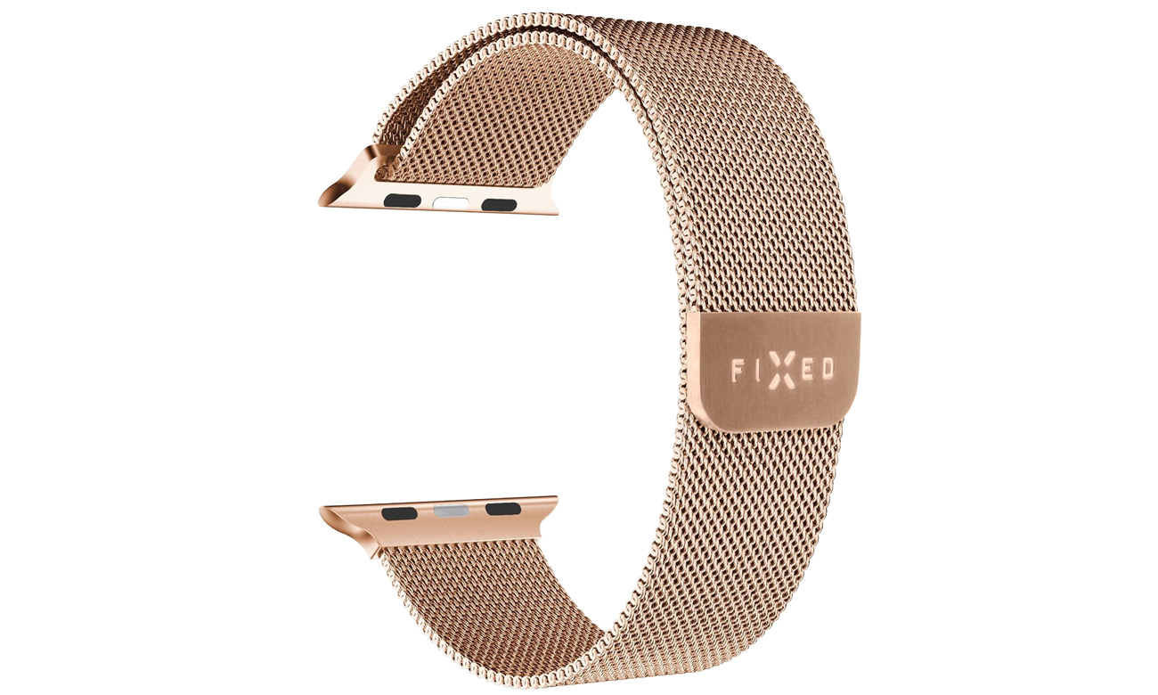 FIXED Mesh Strap für Apple Watch Roségold - Gesamtansicht